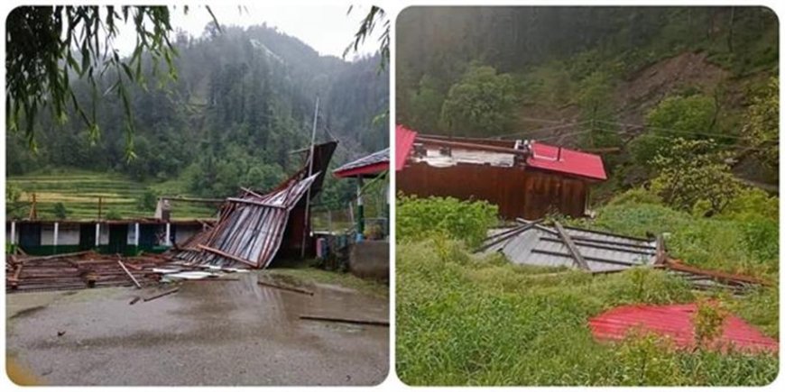 हिमाचल में आंधी-तूफान ने मचाई तबाही, 2 लोगों की मौत, घरों की छतें उड़ीं