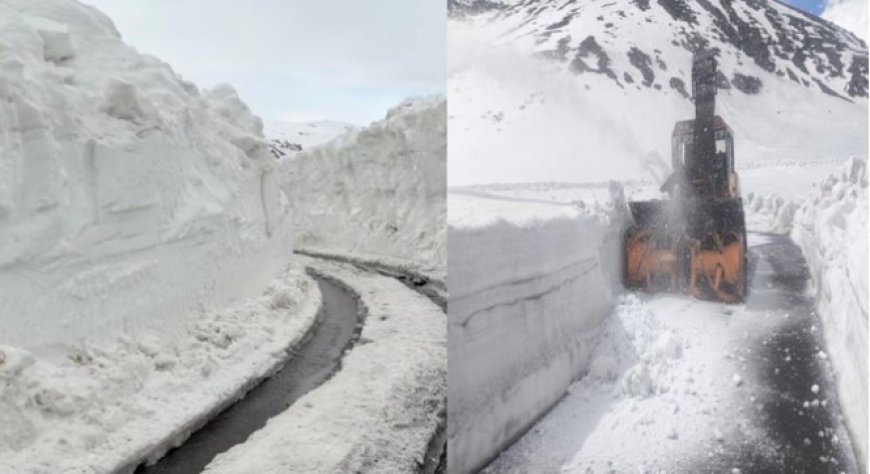 बर्फ की 20 फीट ऊंची दीवारों को काट आगे बढ़ा बीआरओ, पर्यटक जल्द पहुंचेंगे रोहतांग