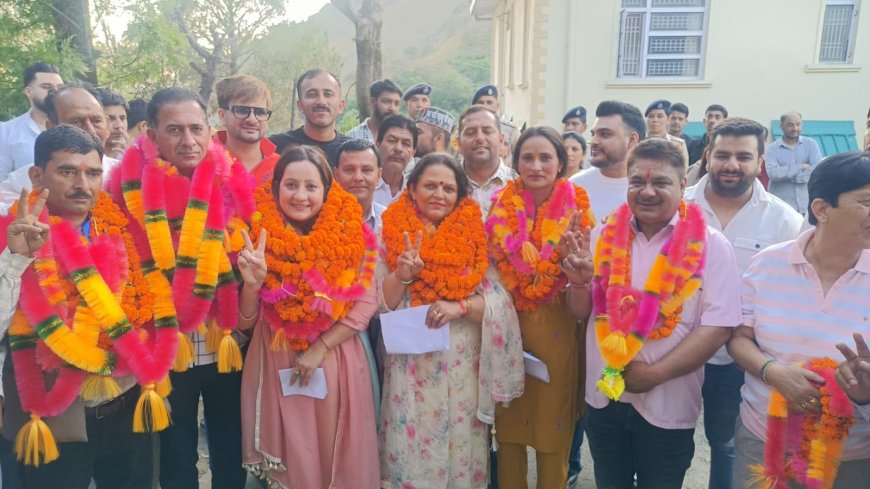 राजगढ़ नगर पंचायत के 5 वार्डों के परिणाम। एक व दो वार्ड में बीजेपी तो 3-4-5 में कांग्रेस विजयी घोषित