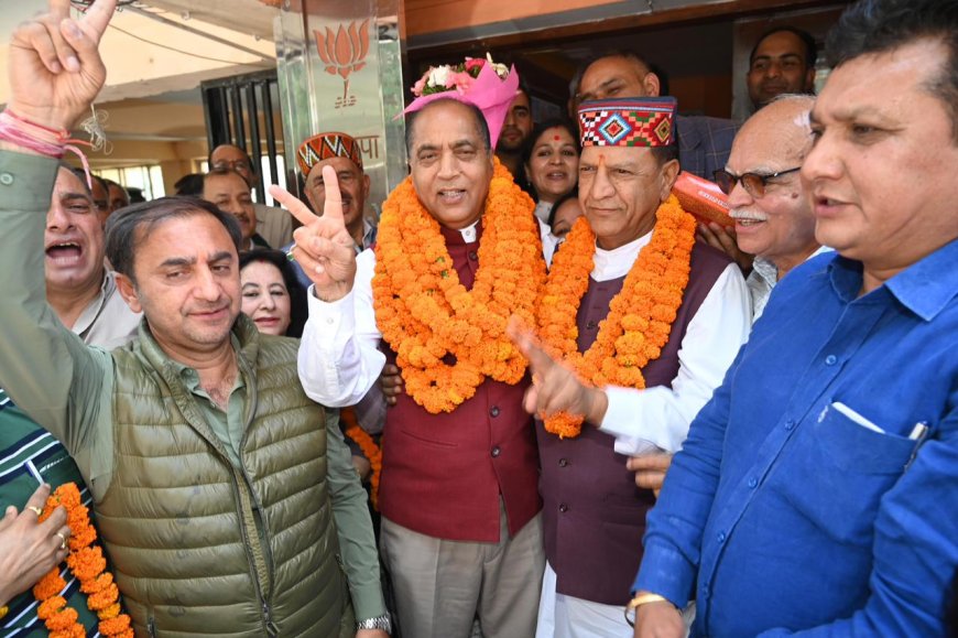 स्थानीय निकाय चुनावों में भाजपा की प्रचंड जीत सुक्खू सरकार की नाकामी, भ्रष्टाचार और माफिया राज पर जनता का करारा प्रहार : जयराम ठाकुर