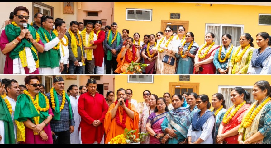 महामंडलेश्वर 1008 रामेश्वर नंद सरस्वती को भारतीय किसान यूनियन (सर्वे) का राष्ट्रीय संरक्षक के रूप में किया सम्मानित