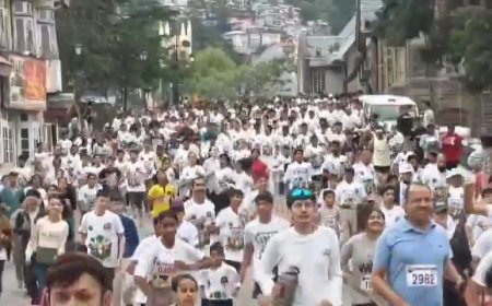 शिमला के रिज पर मिनी मैराथन , स्वच्छ पर्यावरण के साथ दिया चिट्टा-मुक्त हिमाचल का संदेश