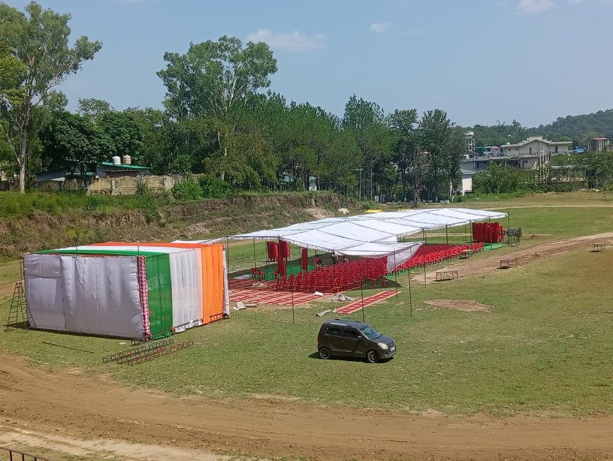 प्रधानों-उपप्रधानों के शपथ ग्रहण समारोह के लिए सजने लगा बहुतकनीकी महाविद्यालय का मैदान