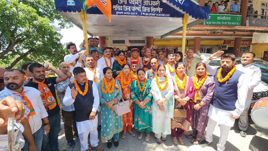 सिरमौर जिला परिषद पर भाजपा का कब्जा, शिवानी को अध्यक्ष बलदेव भंडारी को उपाध्यक्ष की कमान