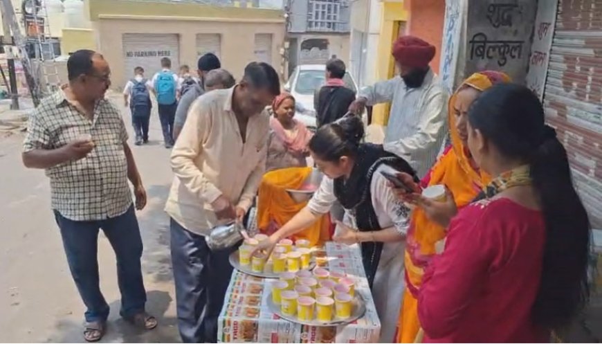 ऐतिहासिक नाहन शहर में  निर्जला एकादशी पर विभिन्न स्थानों पर लगाई गई छबील