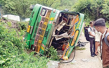 सुंदरनगर में पलटी निजी बस,16 यात्री घायल, भवाणा पुल के पास पेश आया हादसा, तीन सवारियों की हालत गंभीर