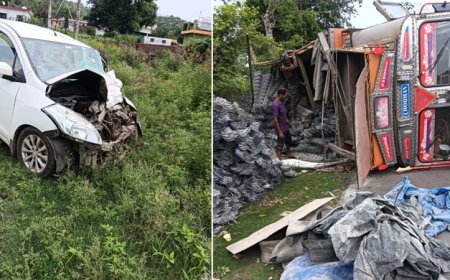 मुबारिकपुर-अंब रोड पर भीषण सडक़ हादसा, 3 बच्चों सहित 7 लोग गंभीर घायल