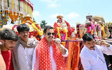 लोक निर्माण मंत्री विक्रमादित्य सिंह ने हरशिंग धार मेले में की शिरकत, सड़क का किया शिलान्यास