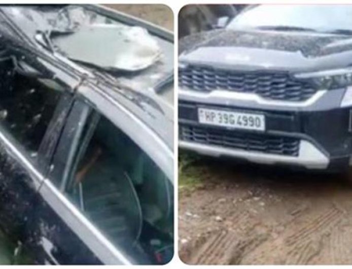 दर्शन कर लौट रहे श्रद्धालुओं के साथ बड़ा हादसा, चलती कार पर पहाड़ी से गिरी चट्टान...14 वर्षीय बच्ची की मौत