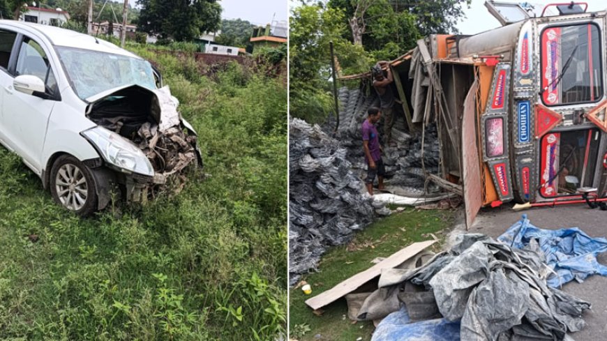 मुबारिकपुर-अंब रोड पर भीषण सडक़ हादसा, 3 बच्चों सहित 7 लोग गंभीर घायल