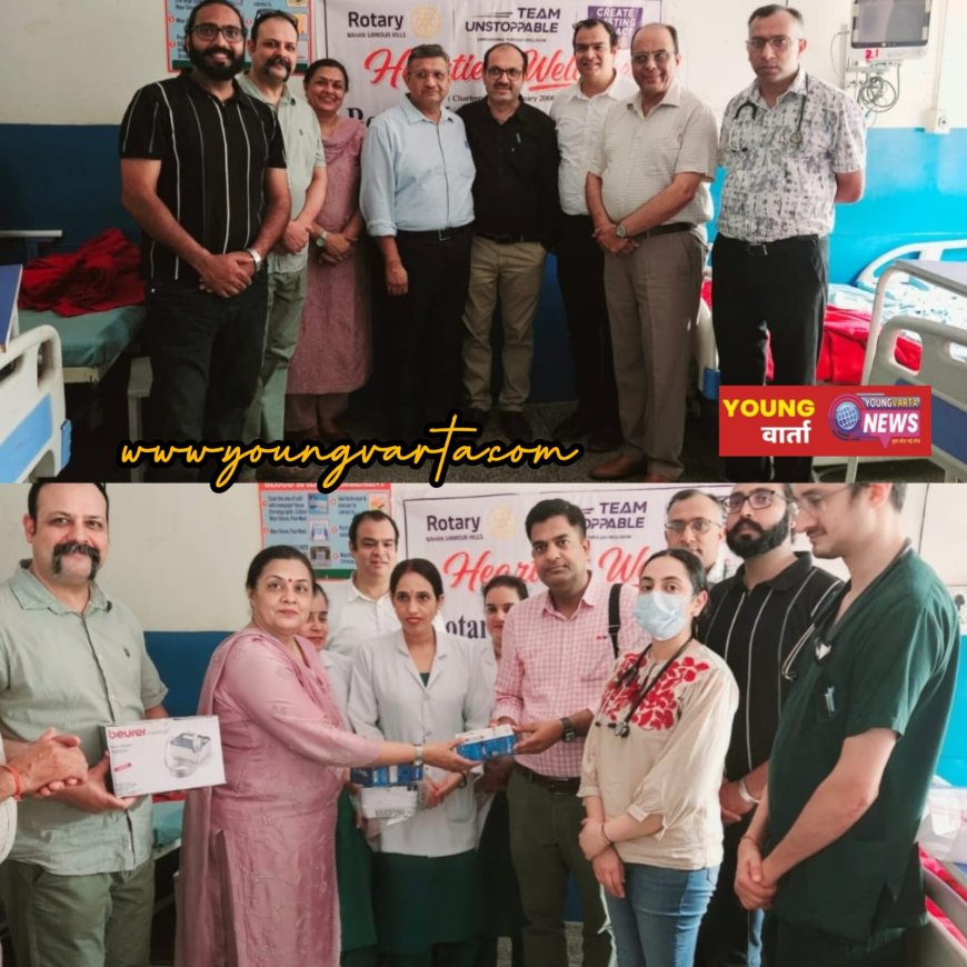 रोटरी नाहन सिरमौर हिल्स ने मेडिकल कालेज को डोनेट किये स्वास्थ्य उपकरण