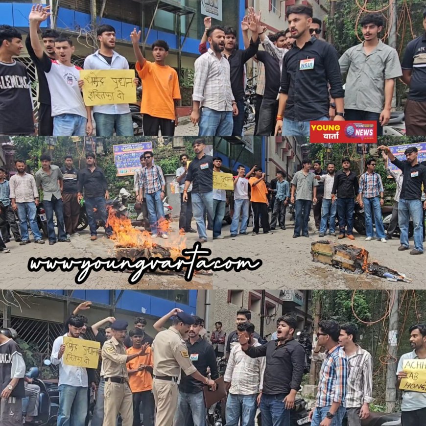 हिमाचल में NEET पेपर लीक मामले को लेकर छात्र संगठनों के रोष प्रदर्शन जारी,  नाहन में NSUI ने फूंका केंद्रीय शिक्षा मंत्री धर्मेंद्र प्रधान का पुतला
