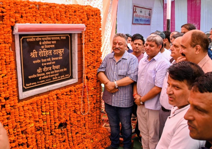 शिक्षामंत्री  ने किया रावमावि मंगला के अतिरिक्त भवन का शिलान्यास, 73 लाख से बनेंगे दो कमरे, एक परीक्षा हॉल, ड्रेसिंग रूम तथा मंच 