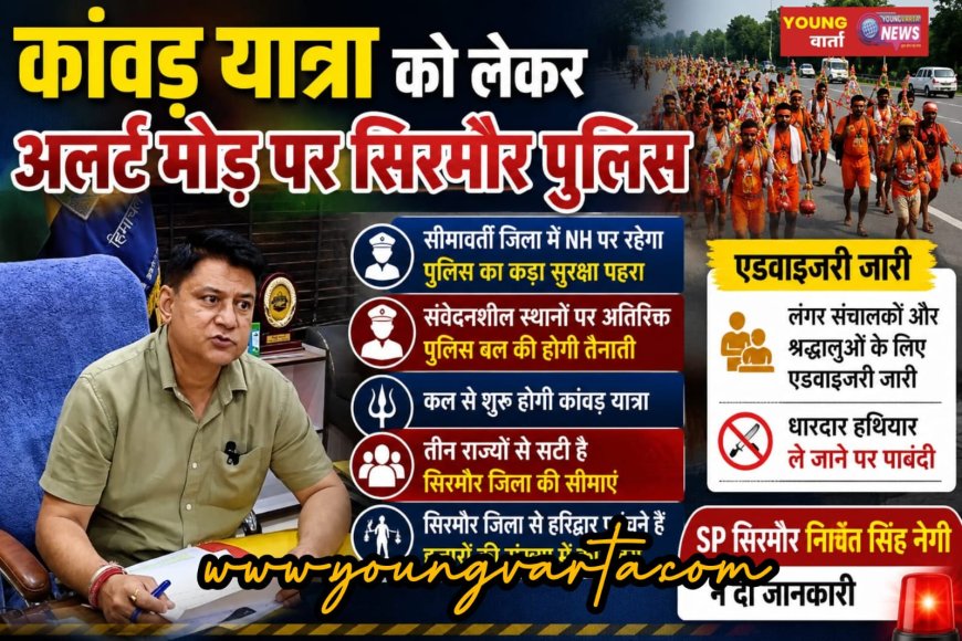 कांवड़ यात्रा को लेकर अलर्ट मोड़ पर सिरमौर पुलिस , सीमावर्ती जिला में NH पर रहेगा पुलिस का कड़ा सुरक्षा पहरा