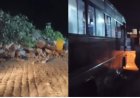 भूस्खलन की चपेट में आने से बाल-बाल बची बस, पहाड़ी से गिरे मलबे से मची अफरातफरी