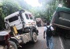नाहन-पांवटा साहिब मार्ग पर फिर फंसे तीन ट्राले, घंटों थमी यातायात की रफ्तार