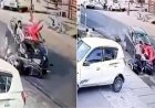तेज रफ्तार का कहर, टक्कर लगते ही हवा में उछलकर कार के बोनट पर गिरे पति-पत्नी और 7 साल का बेटा