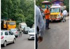 नाहन में बेलगाम ट्रालों से फिर लगा भारी जाम, एंबुलेंस और स्कूल बसें भी फंसीं