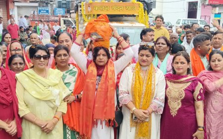 सिरमौर जिला के नाहन पहुंची कलश वंदन यात्रा,  गुरु रविदास जन्मस्थली कांशी से रवाना हुए थे कलश