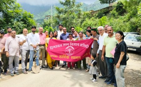 हिमाचल प्रदेश ज्ञान विज्ञान समिति की सोलन शाखा ने न्यू कैथेड में किया पौधरोपण अभियान