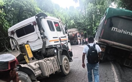 नाहन-पांवटा साहिब मार्ग पर फिर फंसे तीन ट्राले, घंटों थमी यातायात की रफ्तार