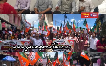 भारतीय जनता युवा मोर्चा ने ठियोग में  प्रदेश सरकार की जनविरोधी नीतियों के खिलाफ किया धरना-प्रदर्शन