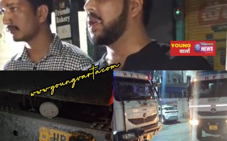 पांवटा साहिब में भाजपा युवा मोर्चा ने बद्रीपुर–पुरुवाला मार्ग पर ट्रालों को रोका, बिना नंबर प्लेट वाहनों पर उठाए सवाल