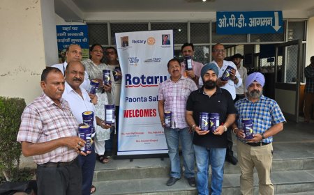 रोटरी क्लब पांवटा साहिब और तिरुपति ग्रुप की संयुक्त पहल: टीबी मरीजों को बांटी प्रोटीन सामग्री