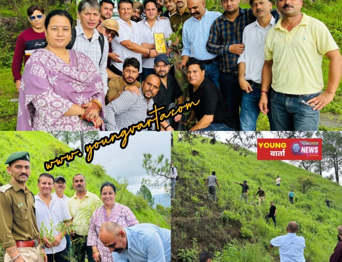 पर्यावरण संरक्षण का संदेश: जिला सोलन पत्रकार संघ ने नेचर रिट्रीट की पहाड़ी पर किया पौधारोपण