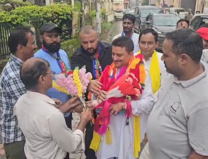 लोजपा के राज्य अध्यक्ष का नाहन में स्वागत, अध्यक्ष बनने के बाद पहली बार हिमाचल पहुंचे नितिन चौहान