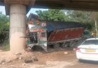 पुल के पिलर से टकराया सरिया लदा ट्रक, चालक की मौके पर मौत