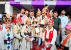 राज्य स्तरीय छतराड़ी जात्र मेले में पारंपरिक गद्दी वेशभूषा चोला-डोला पहनकर किया लोक नृत्य