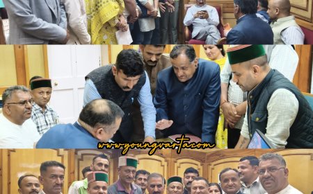 सिविल अस्पताल हरिपुरधार के नोटिफिकेशन के बाद धन्यवाद के लिए सीएम सुक्खू से प्रदेश अध्यक्ष विनय कुमार के नेतृत्व में मिला प्रतिनिधिमंडल