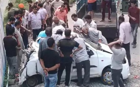 अनियंत्रित होकर खाई में गिरी ऑल्टो कार, उड़े परखच्चे; चालक की मौके पर मौत