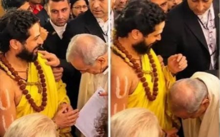 BRICS में दिखी सनातन खूबसूरती , हिंदू धर्मगुरु के पैरों में झुके ईरान के राष्ट्रपति , पैर छूकर लिया आशीर्वाद 