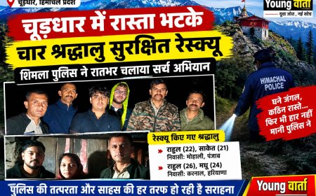 चूड़धार के घने जंगलों में रास्ता भटके चार श्रद्धालु , शिमला पुलिस ने रातभर चलाया सर्च अभियान , सभी का सफल रेस्क्यू