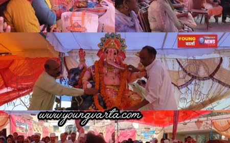गणेश चतुर्थी पर नवयुवक मंडल ने हिंदू आश्रम में स्थापित की गणेश की प्रतिमा ,16 सितंबर को होगा मूर्ति का विसर्जन 