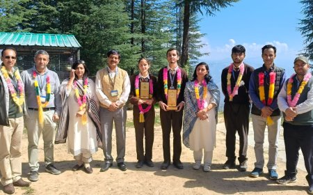 चिल्ड्रन साइंस कांग्रेस में चियोग स्कूल के तीन मेधावी चमके, विभिन्न स्पर्धाओं के विजेताओं को विद्यालय में किया सम्मानित