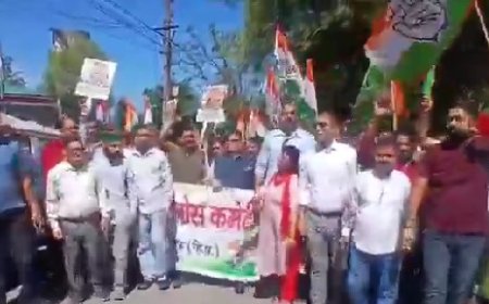 बिलासपुर में चुनाव आयोग के खिलाफ कांग्रेस का प्रदर्शन, सड़कों पर उतरे कार्यकर्ता