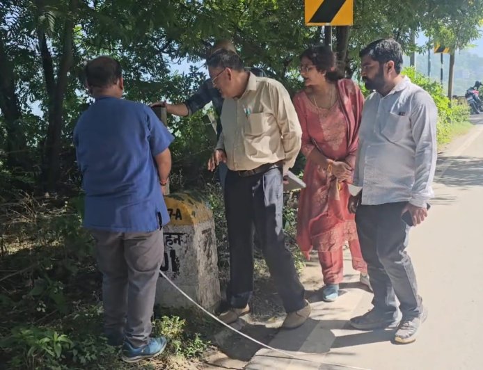 NH किनारे से अवैध कब्जे हटाएगी नाहन नगर परिषद, अपनी जमीन को चिन्हित कर रही नगर परिषद