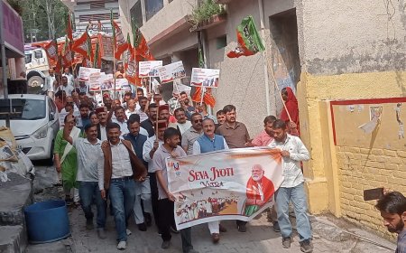 सतौन में निकली ‘सेवा ज्योति यात्रा’, बलदेव तोमर ने गिनाए पीएम मोदी के 25 वर्षों के सेवा कार्य