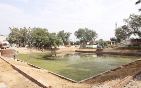 बीटन में निर्माणाधीन तालाब का निरीक्षण करने पहुंचे उप मुख्यमंत्री मुकेश अग्निहोत्री