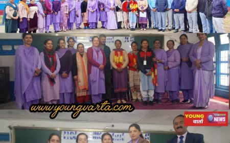 नौहराधार विद्यालय से राष्ट्रीय कुश्ती के लिय चयनित अदिति का हुआ अभिनन्दन 