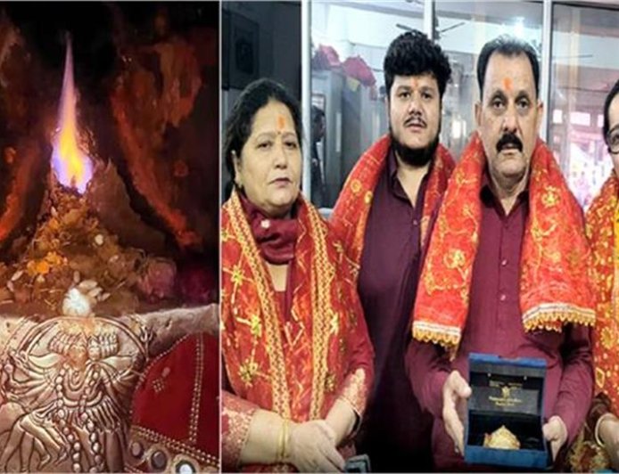 मां ज्वाला का चमत्कार! मन्नत पूरी होने पर पंजाब के श्रद्धालु परिवार ने अर्पित किया 1 तोले सोने का छत्र